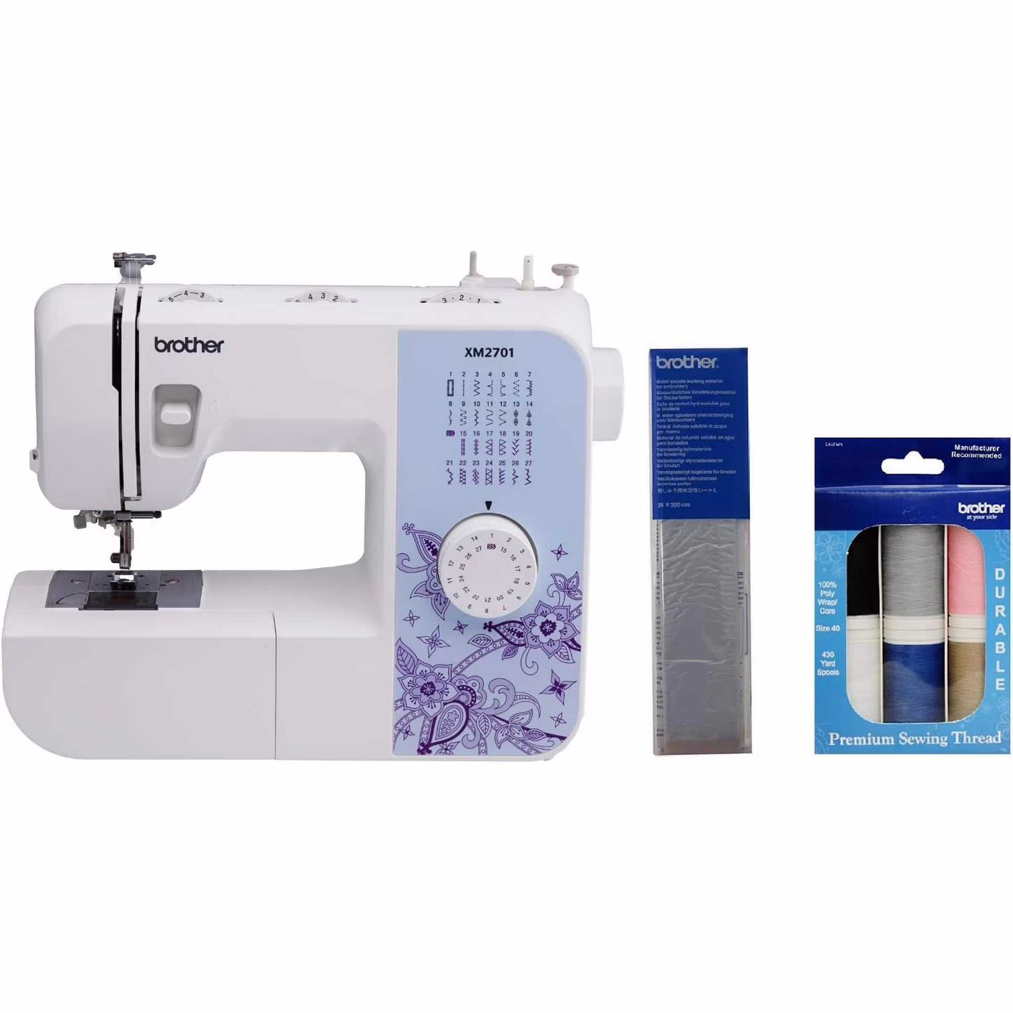 Máquina de Coser Brother XM2701 Portátil con 27 Puntadas